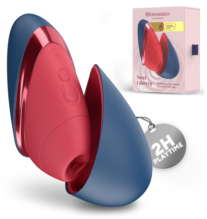 Stymulator łechtaczki WOMANIZER NEXT LIBERTY 3D Pleasure Air niebiesko-czerwony